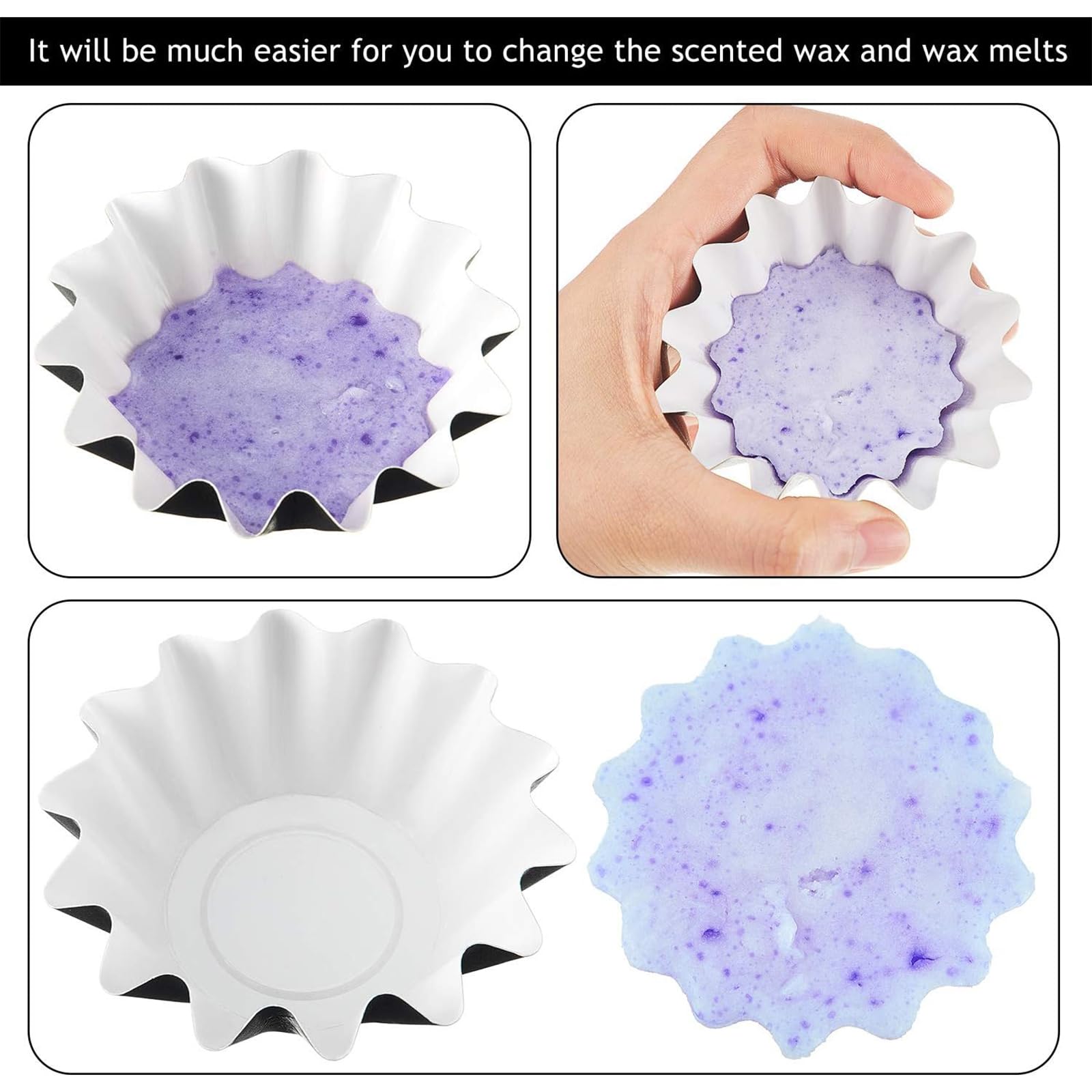 Boao Wax Melt Liners Reusable Leakproof for Any Wax Cubes Waxes Warmer Containers Cups for Scented Candle Plug in Warmers Electric Waxes Melters Burner