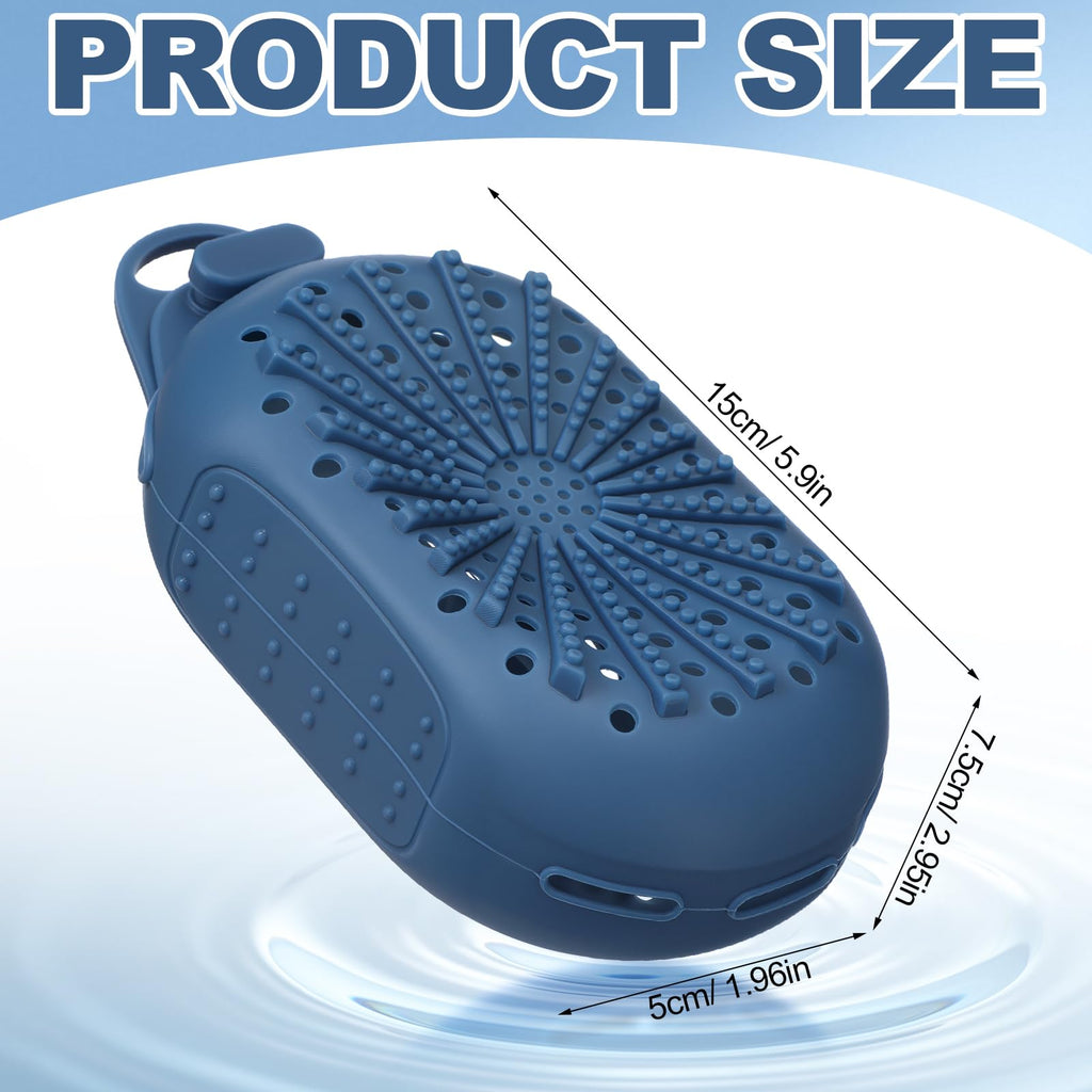 Pangda 2 Pcs Silicone Soap Saver Bag, Dual-Sided Soap Box Scrubber Gentle Exfoliating Silicone Pouch Quick-Dry Saver for Shower (Dark Blue, Black)