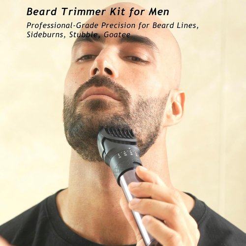 Skiennix Beard Trimmer Set - 3-in-1 Professional Shaving Kit with Foil Shaver & Nose Trimmer | IPX7 Waterproof, 20 Adjustable Settings