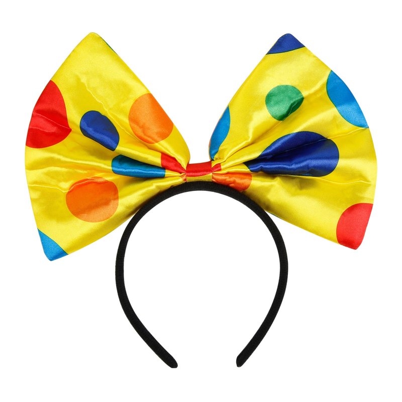 WOVOWOVO Polka Dot Bow Headband for Women, Giant Bow Headband Colorful Clown Costume Hair Accessory for Parties, Halloween, Cosplay, Dress Up for Women