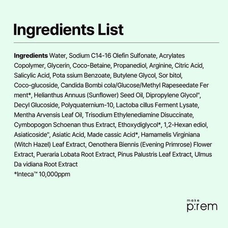 MAKE P:REM Inteca Soothing Foam Cleanser, Mild Moisture Gel Type Foam Cleanser for Acne-Prone Skin, Removes Sebum and Impurities, Korean Skincare, 5.07 Fl Oz, 150ml