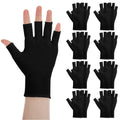 Heclia 8 Pairs Black Cotton Moisturizing Gloves Fingerless Touchscreen Moisturizing Gloves for Dry Hands Sleeping, Cotton Quilting Glove, Size M, Eczema Glove for Men and Women 7.09×4.33 inches