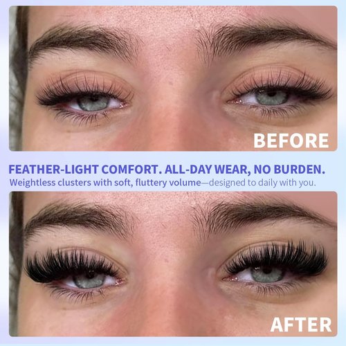 Lash Clusters Spike Cluster Eyelash Extensions Volume Eye Lash Clusters Wispy 10-16mm DIY Lashes Extension Thick Manga Eyelash Clusters for Bold Look