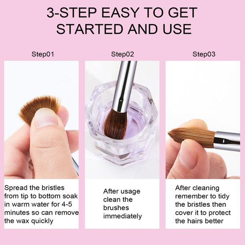 KEMEISI Acrylic Nail Brush Size #10, 100% Pure Kolinsky Nail Art Brushes for Acrylic Application, Sturdy Handle Oval Shaped Acrylic Powder Nail Design Tools for Professional Manicure DIY