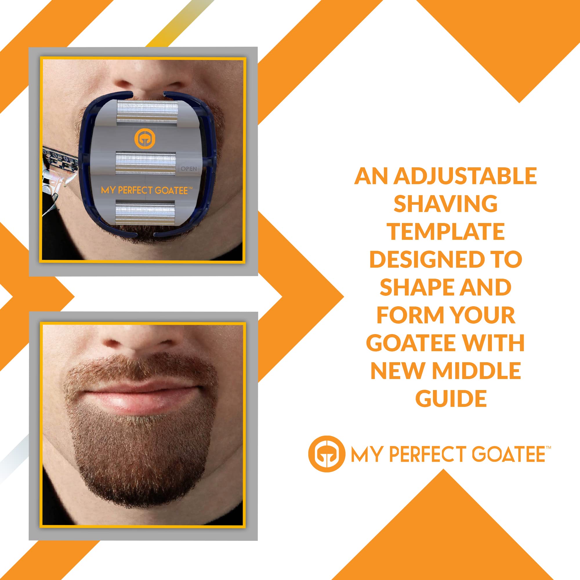 Goatee Shaper Template - Beard Shaping Tool & Guide for Men - Adjustable Goatee Trimming Stencil for Perfect Symmetrical Goatee Every Time | My Perfect Goatee