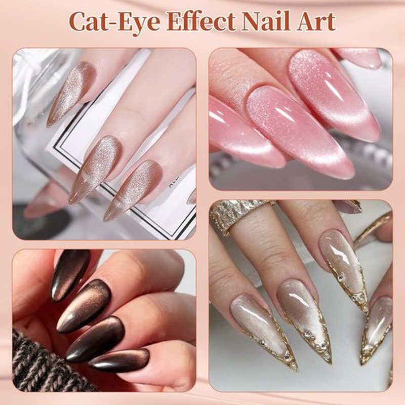 heemeei Cat Eye Magnet Set, 38Pcs Cat Eye Magnets for Nails, Cat Eye Gel Nail Polish Magnet for Nail Art, Strong Nail Magnets Tools for Cat Eye Gel Polish, Magnetic Sticks for Home Salon DIY