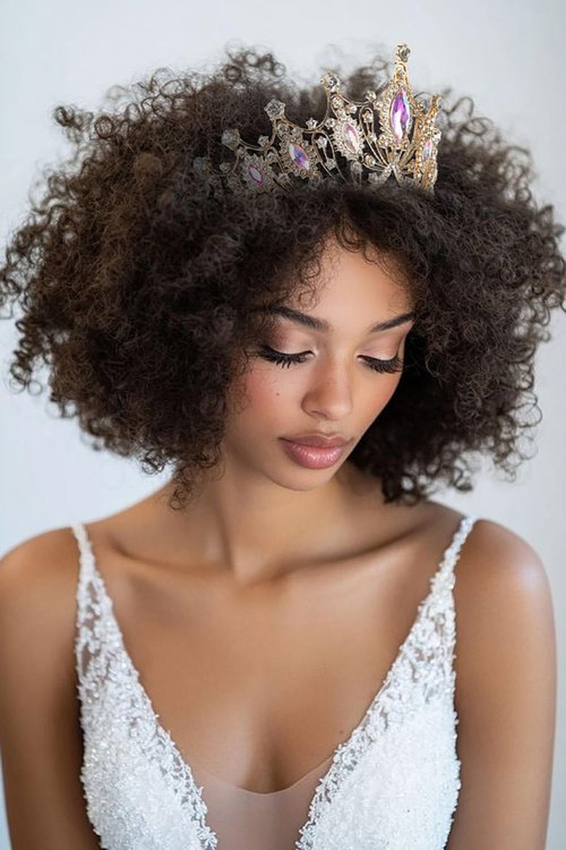 AIBFRID Tiaras Headbands Crown for Women and Girls, Princess Rhinestone Crown for Bridal, Crystal Queen Tiara Head Band Hair Accessories for Prom Wedding and Party