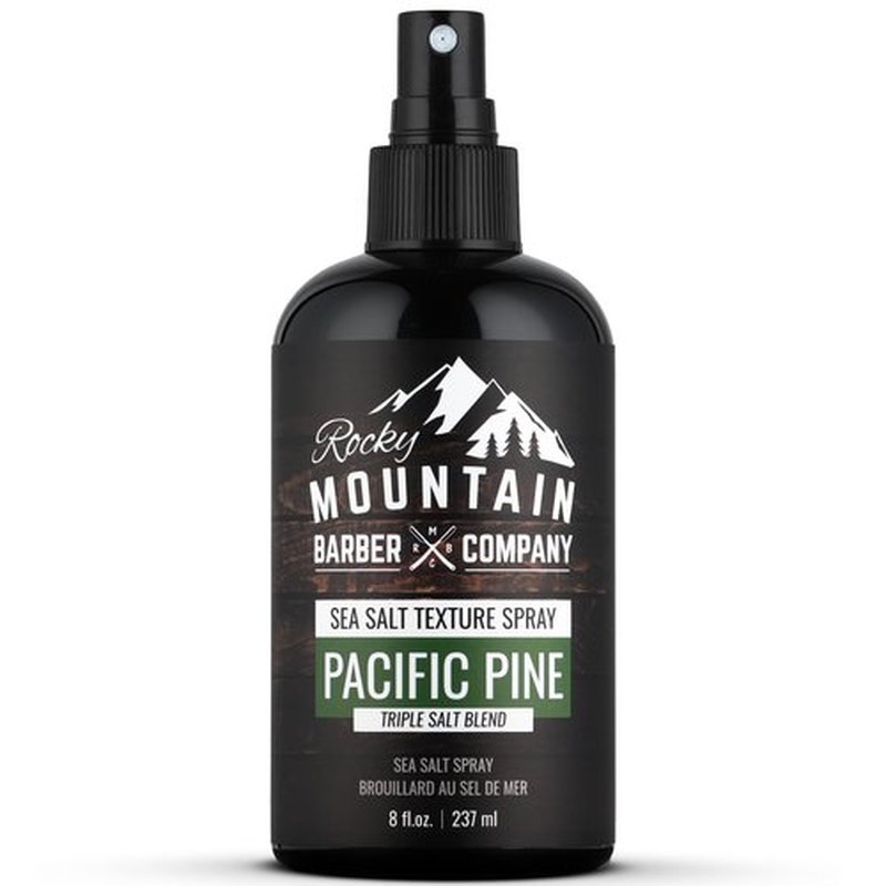 Rocky Mountain Barber Company Sea Salt Spray for Men - Adds Volume, Texture and Light Hold for All Hair Types - Triple Salt Blend - 8 oz