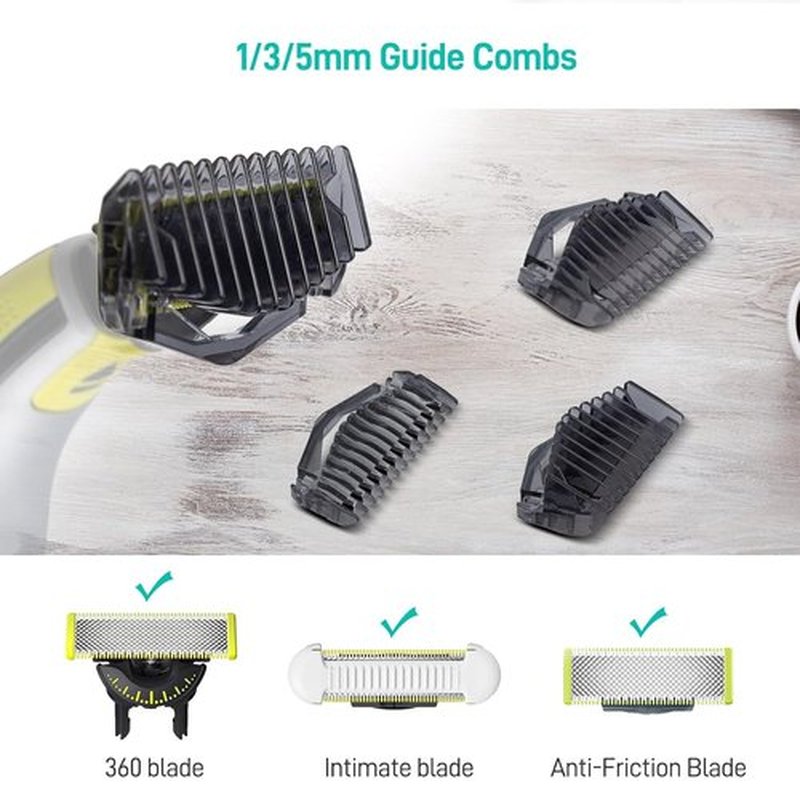 Philips Norelco OneBlade Shaver Guide Combs - Trimmer Guards Kit for Face & Body - 1/3/5mm