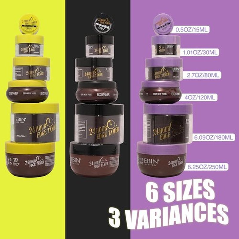 EBIN NEW YORK 24 Hour Edge Tamer Ultra Super Hold 6.34 fl.oz/180ml No Flaking, Smooth Shine, Argan & Castor Oil, Strong Edge Control Gel, Edge gel