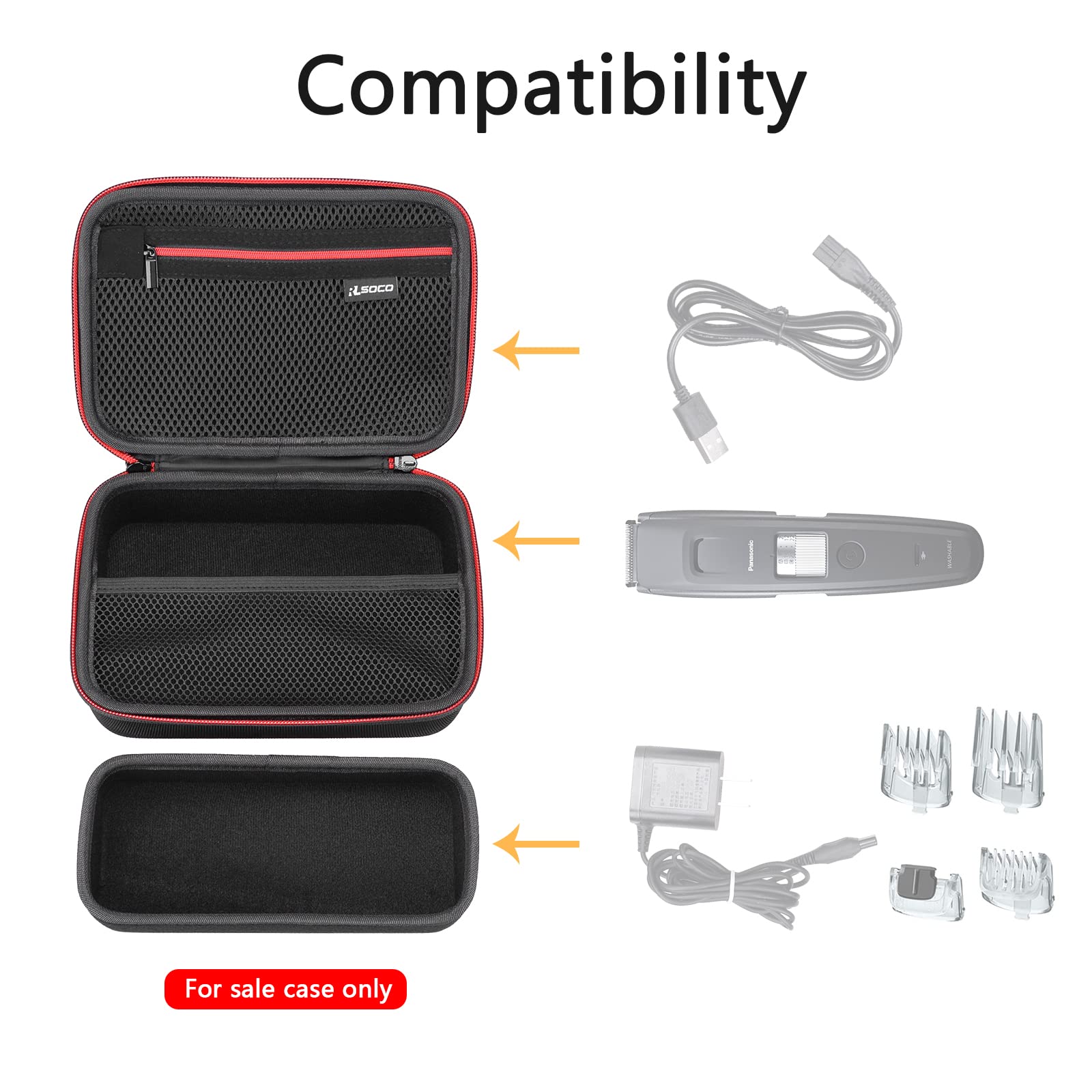RLSOCO Case for Panasonic Cordless Men's Beard Trimmer,Fits for ER-GB42-K/ER-SB40-K/ER-GB80-S/ER-GB96-K/ER-GC63-H/ER-GB37/ER-GB86 Beard Trimmer (Case Only)
