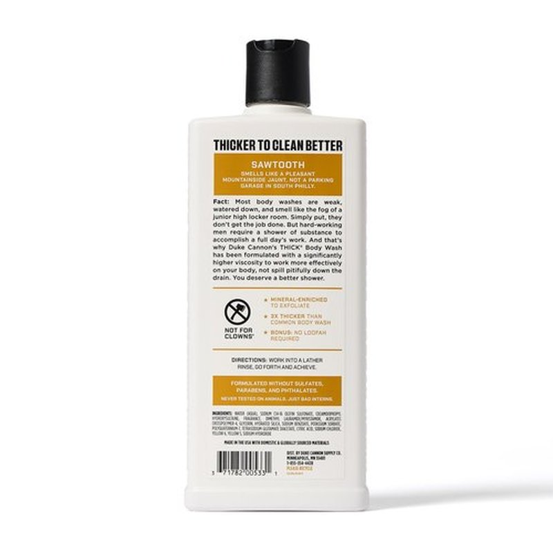 Duke Cannon Supply Co. THICK High-Viscosity Body Wash for Men the Scent Seeker Variety 4 Pack - Premium Ingredients, Plant-Based Thickeners, Superior Lather, Natural Exfoliate, 17.5 Fl Oz (4 Pack)