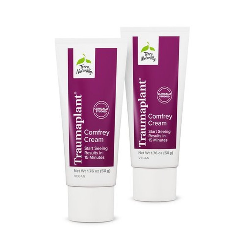 Terry Naturally Traumaplant Comfrey Cream - Non-Staining Herbal Cream - Clinically Studied and Free of Pyrrolizidine Alkaloids - for External Use Only - 1.76 oz (2 Pack)