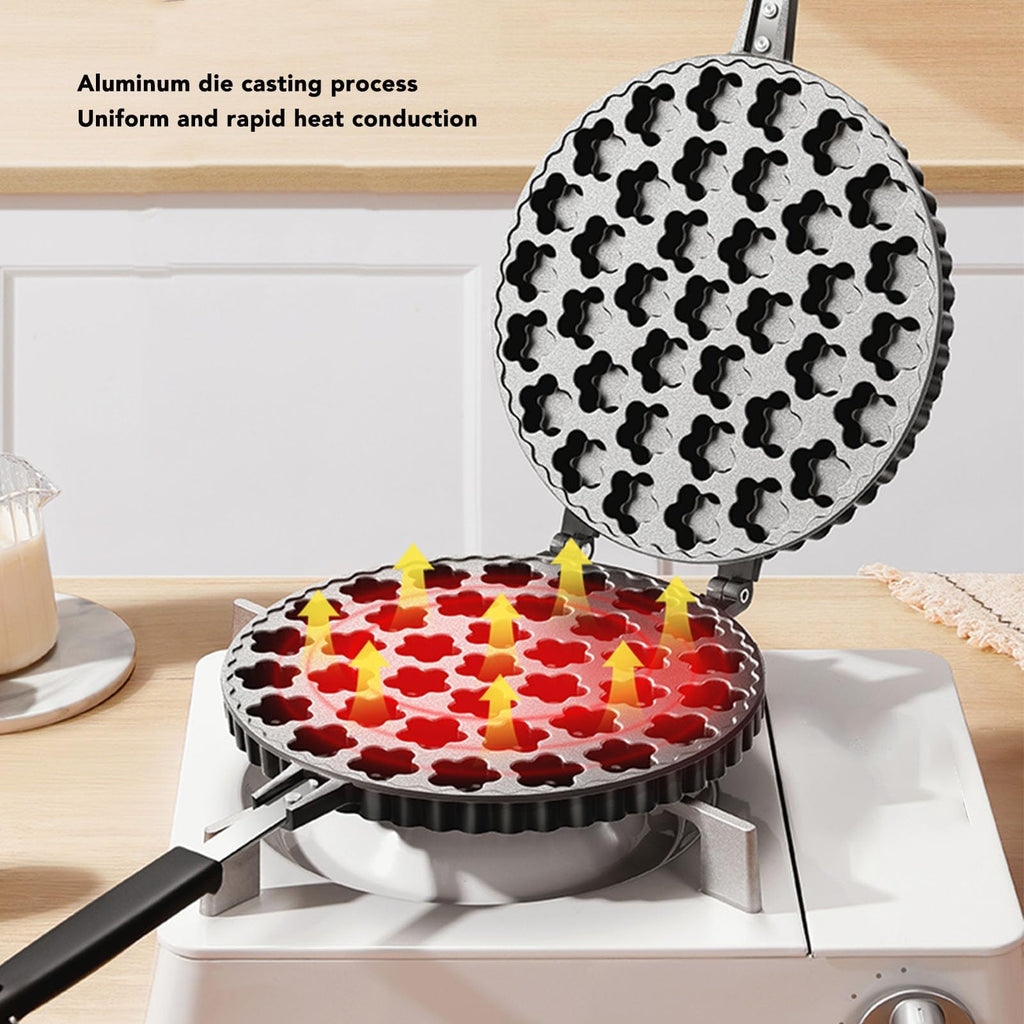 Hong Kong Egg Waffler, Petal Shape Nonstick Double Side Bubble Waffle Maker