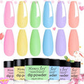 Honey Joy Neon Dip Powder Set - 6 Vibrant Colors for DIY Nail Art | No Lamp Required, Perfect for Home Manicure