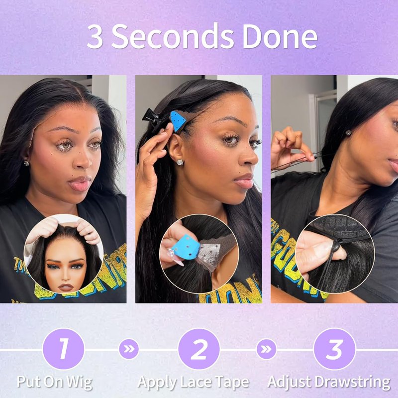 Wear and Go 13x6 Lace Front Wigs Human Hair for Women 180% Density Glueless Ear-to-Ear HD Lace Frontal Wigs Human Hair Pre Plucked Pre Cut Pre Bleached Knots Body Wave Wigs with Drawstring 20 Inch