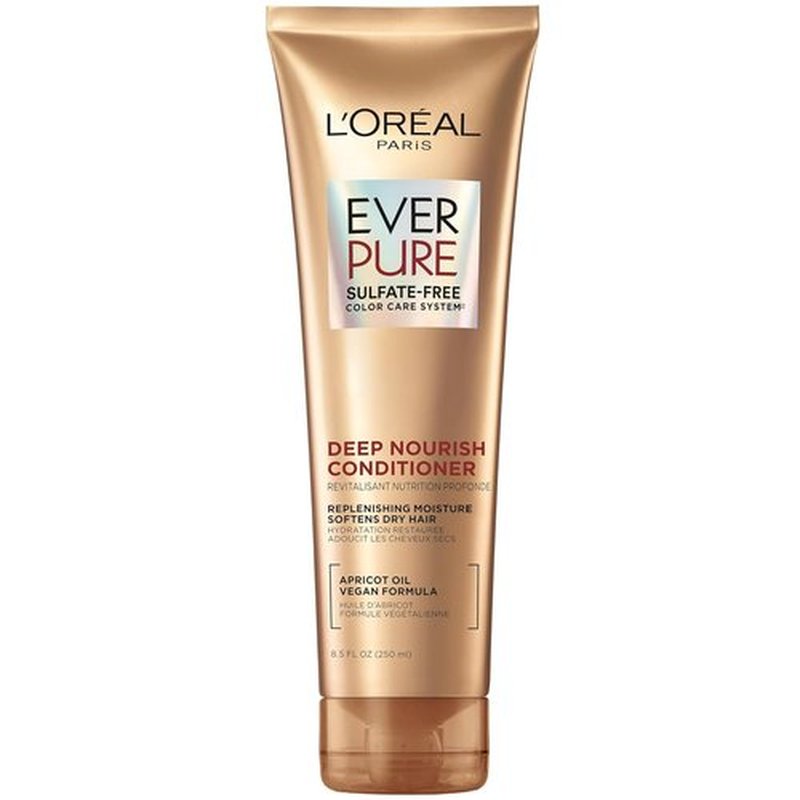 L'Oreal Paris Hair Conditioner - Triple Action Hydration with Apricot Oil | EverPure, 8.5 Fl Oz