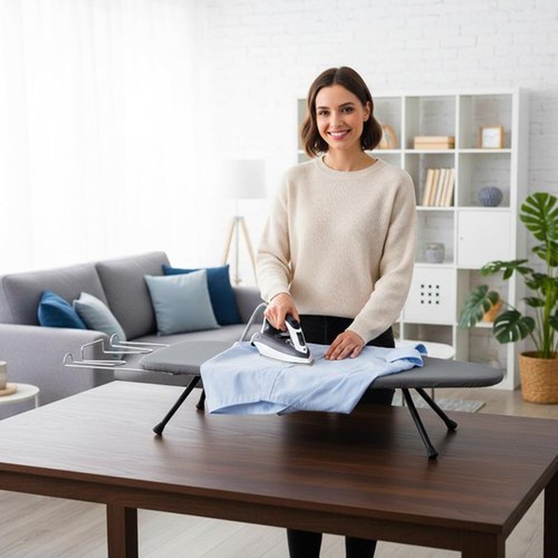 Regine Switzerland Metal Mesh Panel Ironing Board - Foldable Heavy-Duty Design with Heat-Resistant Cover & 100% Cotton 8mm Thick Pad (Grey)