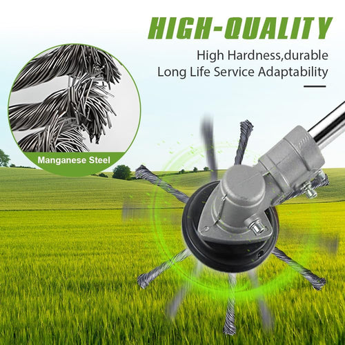 2025 New Steel Wire Grass Trimmer Replacement Head, Universal Brush Cutter Steel Head for Lawn Mower Tray, 3 inch Steel Wire Grass Trimmer Head,Weed Remover Tool, Inner Hole 5Mm (1 Pack,3 Blades)
