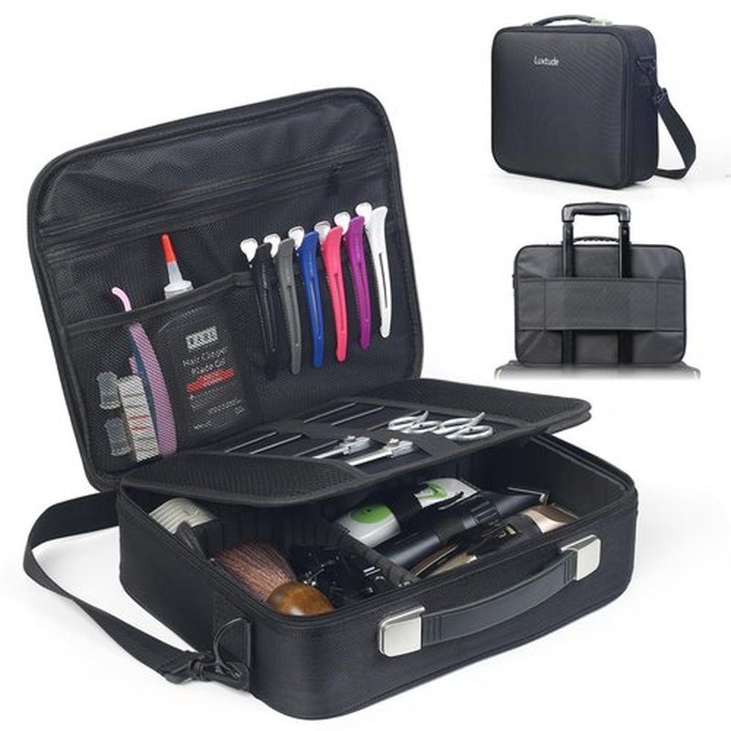 Luxtude Large Barber Case, Barber Bags for Clippers and Supplies, Travel Hair Clipper and Trimmer Case, Barbers Accessories for Wahl 5Star/Hatteker/Oneisal/Andis Grooming Kits
