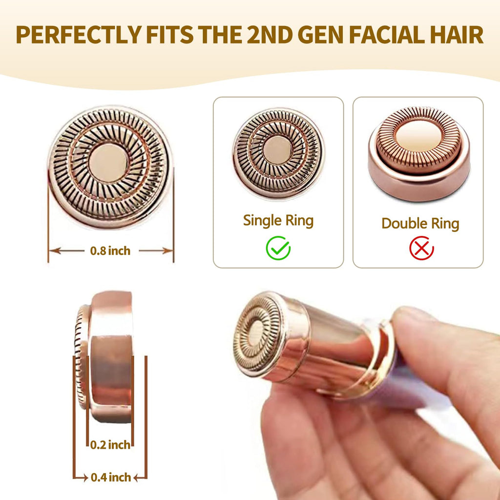 SEIHAI Generation 2 Replacement Heads for Flawless Finishing Touch Facial Hair Remover, Double Halo, As Seen On TV Replacement Heads Blades with Storage Bag for Flawless (2 Pack)