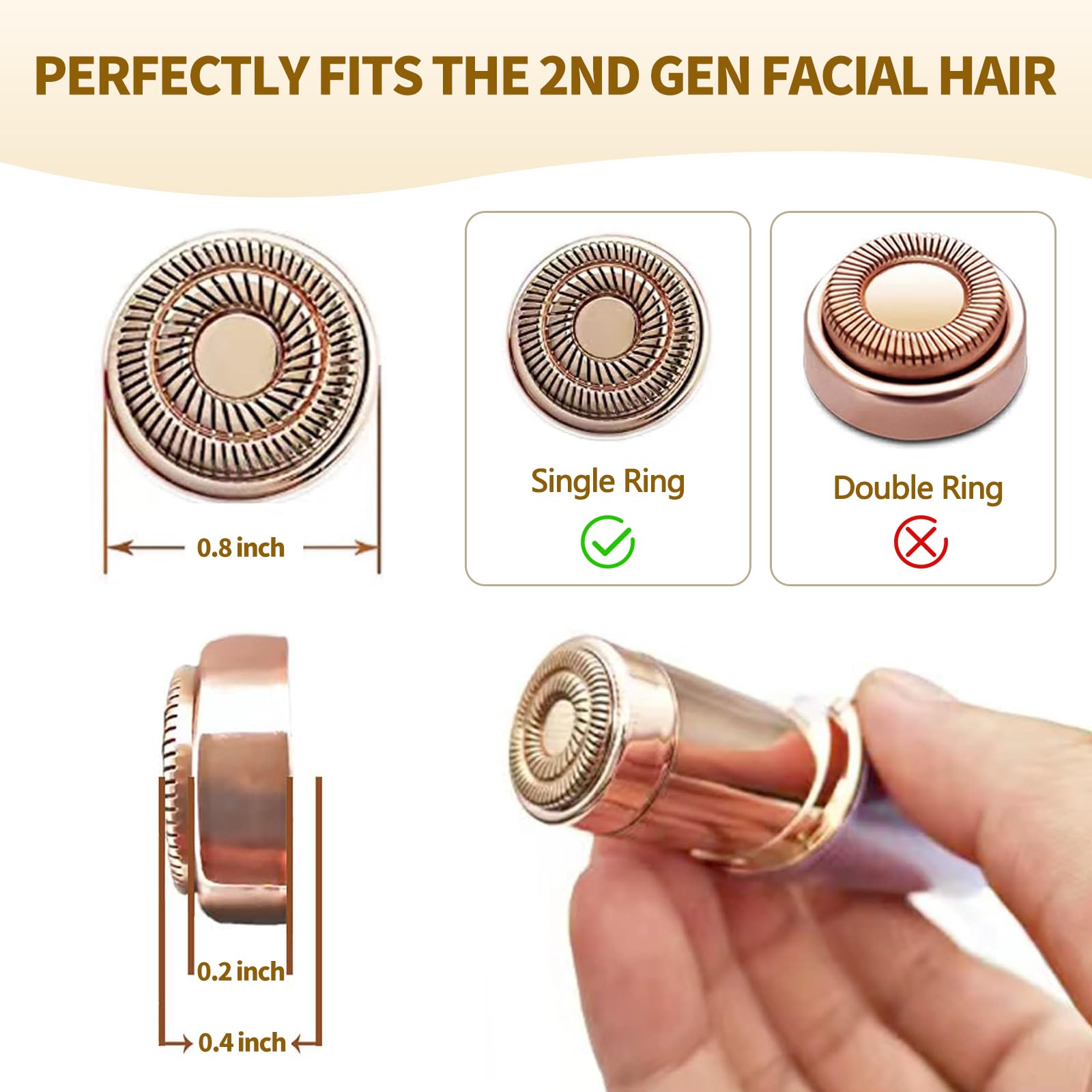 SEIHAI Generation 2 Replacement Heads for Flawless Finishing Touch Facial Hair Remover, Double Halo, As Seen On TV Replacement Heads Blades with Storage Bag for Flawless (2 Pack)