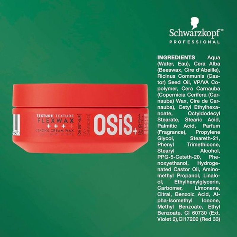 OSiS+ Flexwax, 2.8 oz (2 Pack) – Ultra Strong Cream Wax – Long-lasting Hold for Creative Hair Styling – Moldable Texturizing Product for Wild Hair Styling and Shine – Washes Out Easily