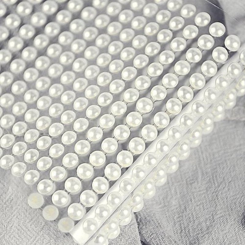 3090 Pcs 4 Sheets Pearl Rhinestone Stickers 3/4/5/6 mm Self Adhesive Craft Rhinestones Gems for Face Eyes Makeup Hair Body (Beige_pearl-3/4/5/6mm)