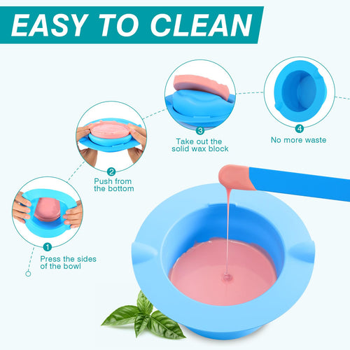 2.4 lb Hard Wax Beads Bulk, Professional Rosin-Free Brazilian Waxing Bead, Hypoallergenic Hair Removal Wax Bead for Sensitive Skin, Body, Bikini, Legs, Wax Beans Refill, 1 Silicone Pot and 5 Sticks
