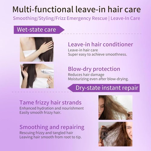 Skiennix Instant Smoothing Leave-In Conditioner - Softens & Repairs Damaged Hair, Locks in Hydration, Eliminates Frizz