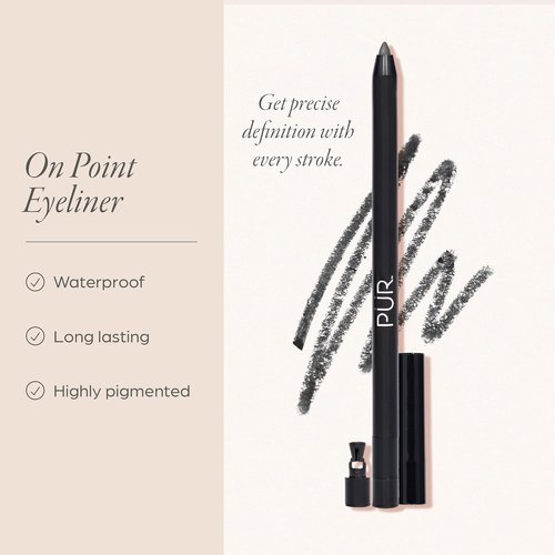 PÜR MINERALS On Point Eyeliner Pencil - Long-Lasting Waterproof & Smudge-Proof | High-Pigmented Eye Makeup for Bold Lines