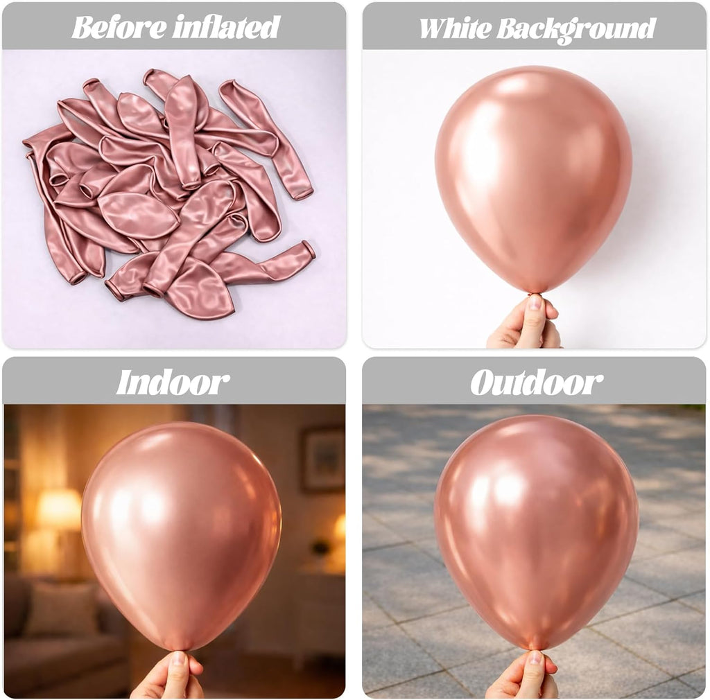 Voircoloria Rose Gold Balloon Garland Kit - 90 Pack of 18/12/10/5 Inch Balloons for Weddings, Graduations & Parties