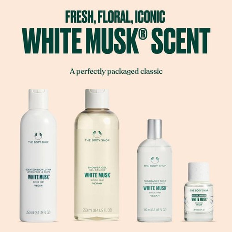 The Body Shop White Musk Collection Gift Set - 4 Piece Gift Set, Shower Gel, Scented Body Lotion, Fragrance Mist, Eau de Toilette, Vegan