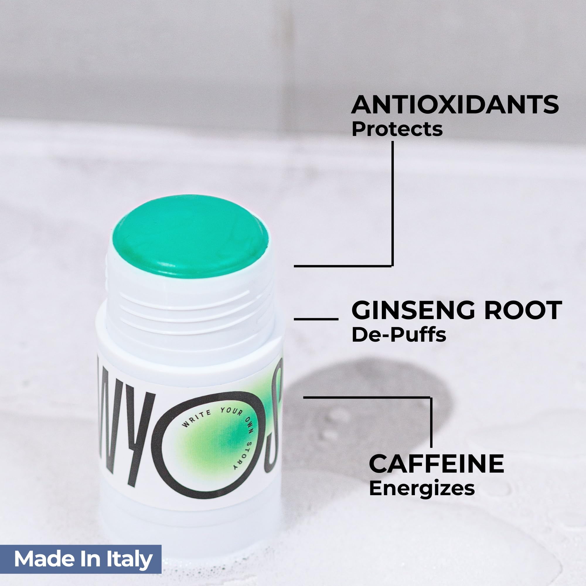 WYOS Face Cleanser Stick for Men – Hydrating Glycerin Formula Deep Cleans Without Drying, Removes Sweat, Oil & Dirt, Gentle on Sensitive Skin, Hands-Free Solid Facial Wash, Leak-Proof & TSA-Friendly