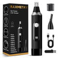 Nose Hair Trimmer for Men and Women,2026 Professional Painless IPX7 Waterproof Eyebrow & Facial Hair Trimmer,USB Rechargeable with LED Display Dual-Edge Blades for Smoother Cutting,BlackSilver