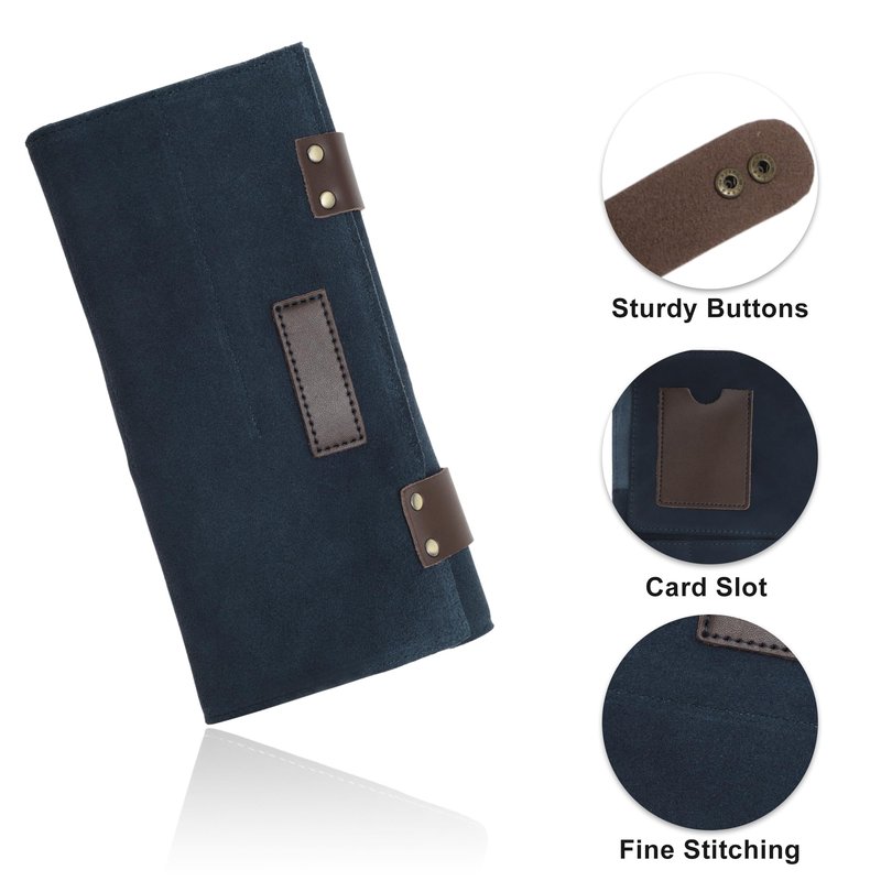 VOCOSTE Barber Scissors Bag Roll Up, Durable & Foldable Salons Tool Pouch with Multi-Pockets, Hair Scissor Shears Cases for Hair Stylists, Blue