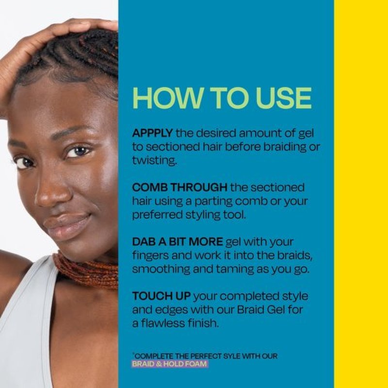 LOCK'N SLEEK Braid Gel (5 oz), Extreme Hold, Flake-Free, High Shine Edge Control - Argan, Camellia, Avocado Oil - For Locks, Braids, Twists, Cornrows