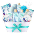 BODY & EARTH Ocean Spa Gift Baskets for Women Gifts for Women Bath and Body Gift Sets 11pcs Bath Sets for Women Gift Mothers Day Gifts Spa Gifts Baskets for Mom