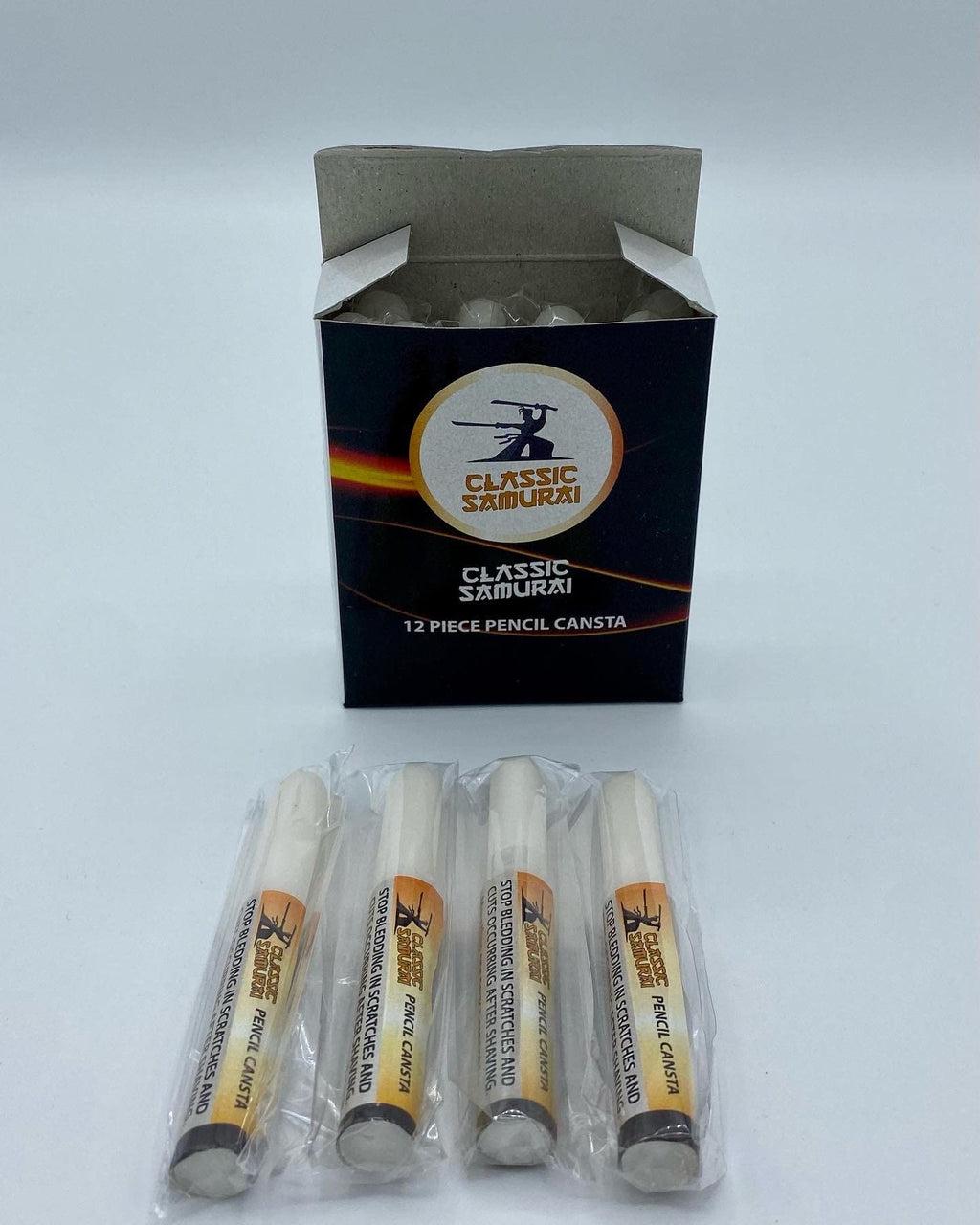 Classic Samurai Styptic Pen Type Traditional Shaving Cut Alum Block 12-Pack