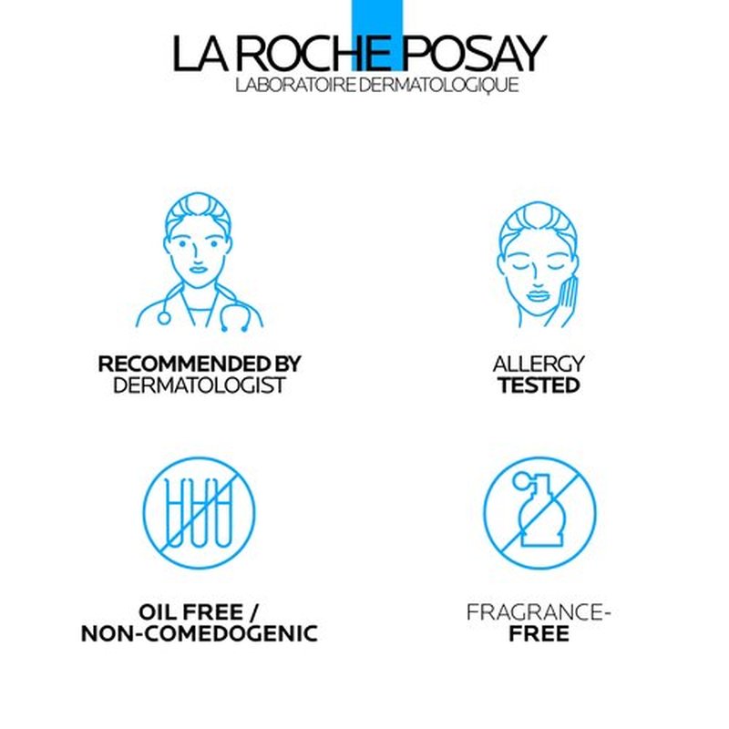 La Roche-Posay Effaclar Dual Acne Face Wash With 4% Benzoyl Peroxide & LHA Exfoliant, Acne Treatment Help Clear & Prevent Blemishes, Paraben Free & Oil Free Wash, 6.76 Fl Oz