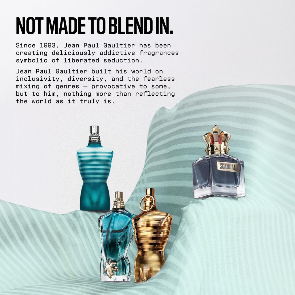 Jean Paul Gaultier Le Beau Paradise Garden Eau de Parfum for Men - Long Lasting Fresh Woody Aquatic Men's Cologne with Coconut Water, Green Fig & Sandalwood - Designer Fragrance Travel Spray, 0.34 oz