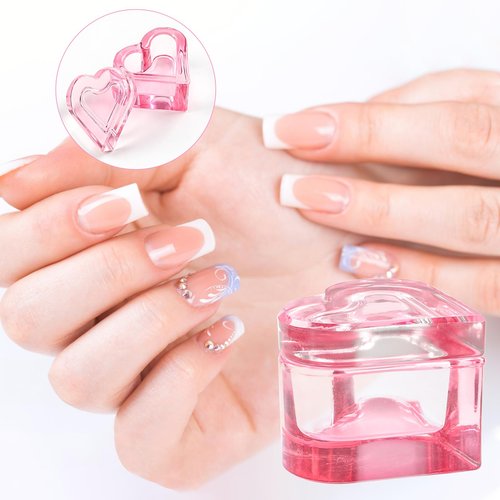 Dappen Dish for Monomer, Acrylic Liquid Powder Nail Dappen Dish with Lid, Glass Crystal Cup Monomer Holder, Acetone Bowl for Nail Supplies, Glassware Tools for Nail Salon or Home Use