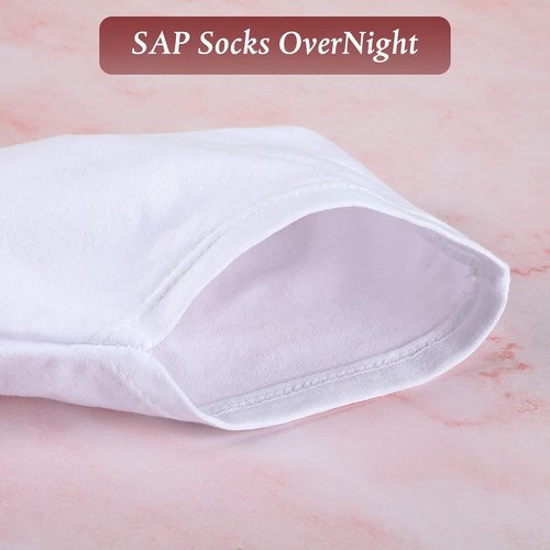 Geyoga Moisturizing Socks and Gloves Set, 6 Pairs Spa Socks and 6 Pairs White Gloves for Dry and Chapped Hands and Feet Skin Care, White Cloth Cotton Spa Set for Men and Women