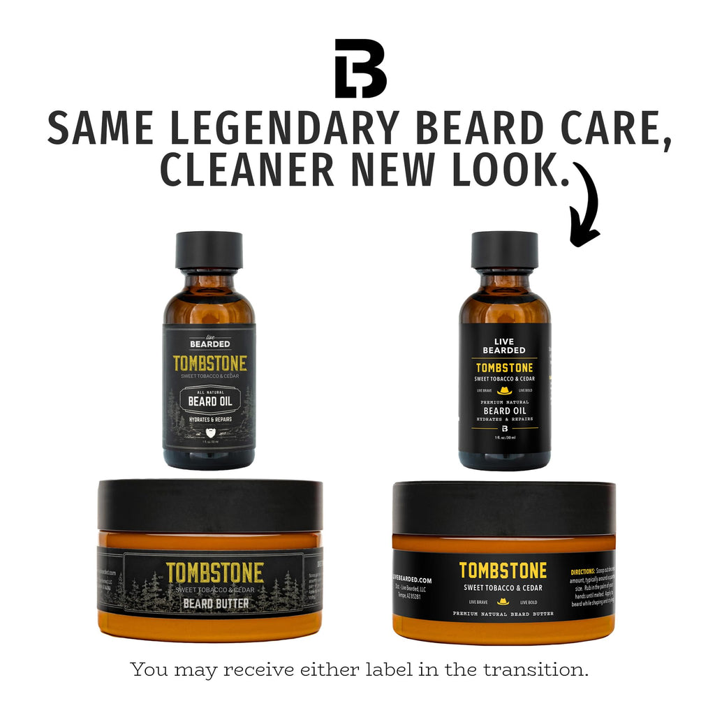 Live Bearded® Beard Oil & Butter Grooming Kit, Tombstone