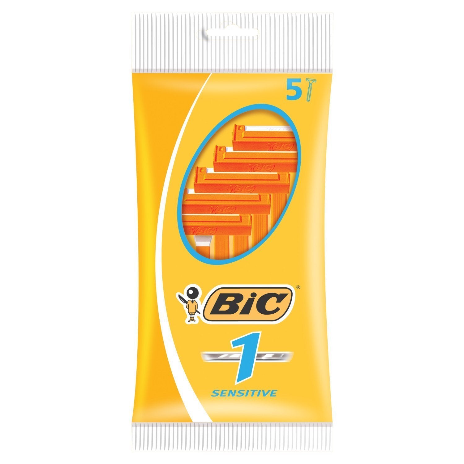 Bic Men Classic Sensitive Disposable Razors, 5 Count (Pack of 1)