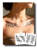 UBICA Semi Permanent Tattoos for Women, 2 Sheets Realistic Flower Temporary Tattoos Fake Tattoo Stickers for Party, Waterproof No Reflective, Lasts 1 Weeks (Sexy Floral & Lily Designs)