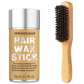 Slick Back Hair Brush & Hair Wax Stick Set for Slick Back – Boar Bristle Hair Brush for Sleek, Control, Flyaways & Baby Hairs – Slick Back Brush for Women, Dancer, Cheer