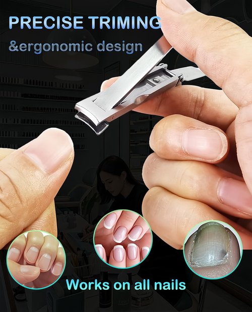 HEYCROWN Small Nail Clippers Travel Fingernail Clipper Ultra Thin Foldable Design