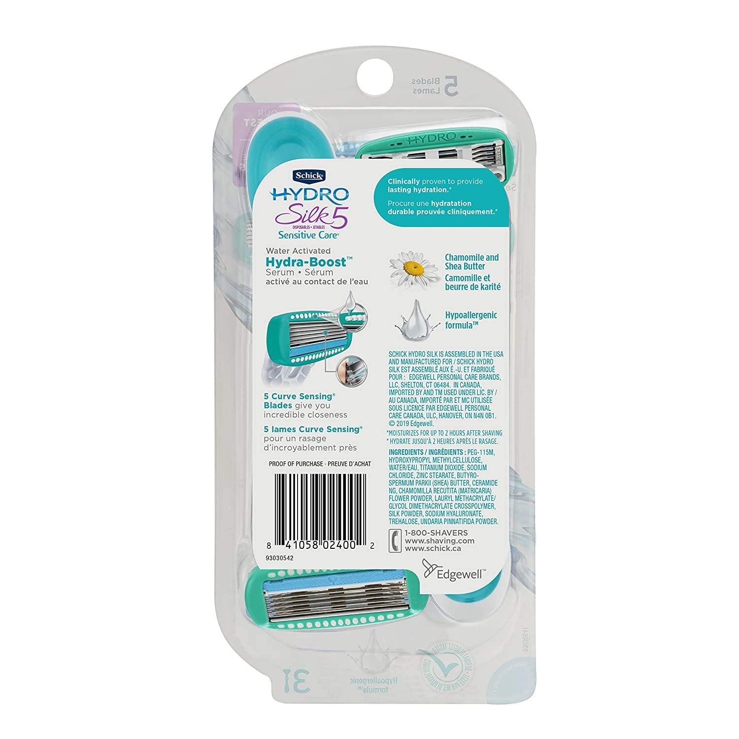 Schick Hydro Silk Disposable Razors for Women, 3 Count (Pack of 2)