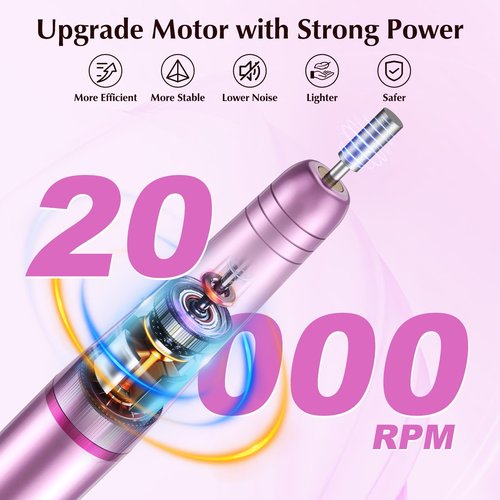 Nail Drills for Acrylic Nails Professional, Electric Nail File 11 in 1 Kit Nail Drill Machine, Portable Manicure Drill Set Efile for Acrylic Gel Nails Natural Nails, Beginners and Salon Supplies